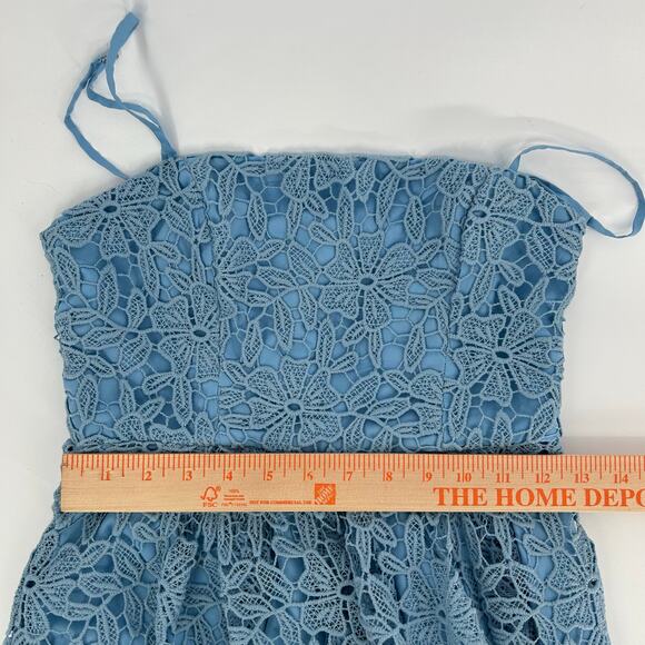 ASTR the Label Blue Lace Midi Dress – Spaghetti Strap Fit & Flare – Size XS - Picture 7 of 7